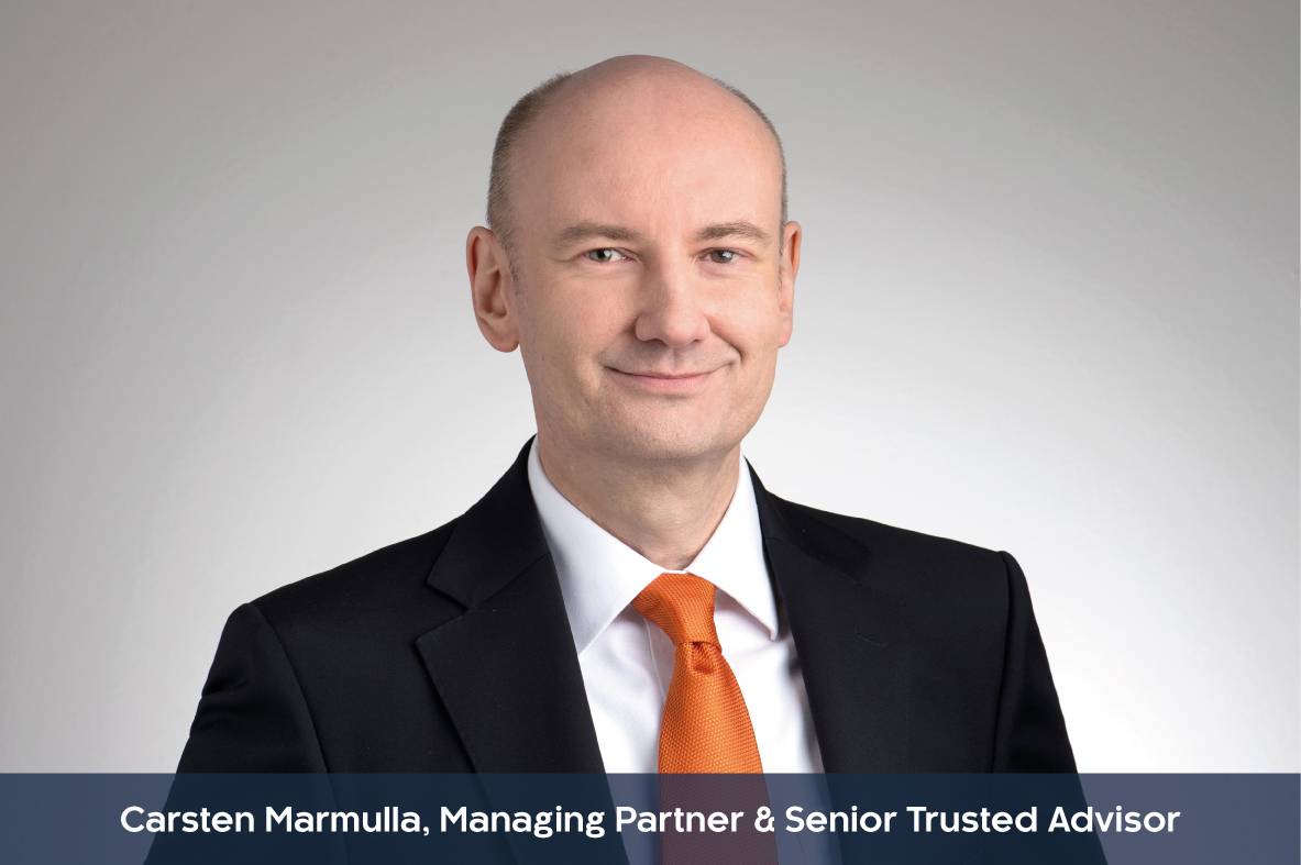 Profilbild mit Unterzeile von Carsten Marmulla, Managing Partner & Senior Trusted Advisor