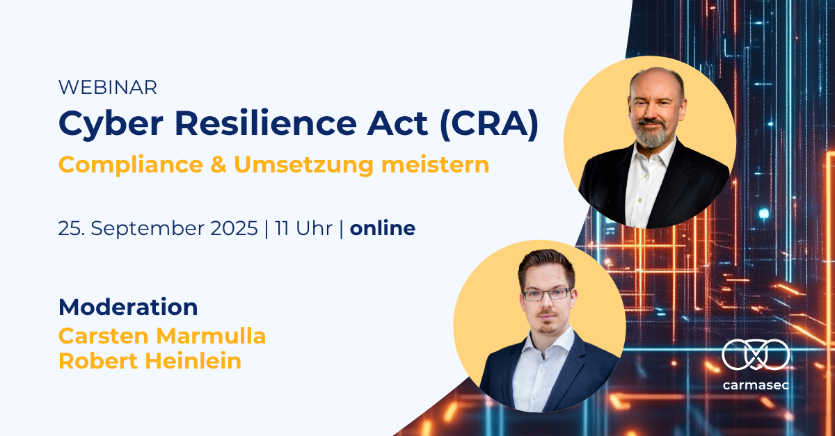 2 Mitarbeiter von carmasec veranstalten ein Webinar zum CRA